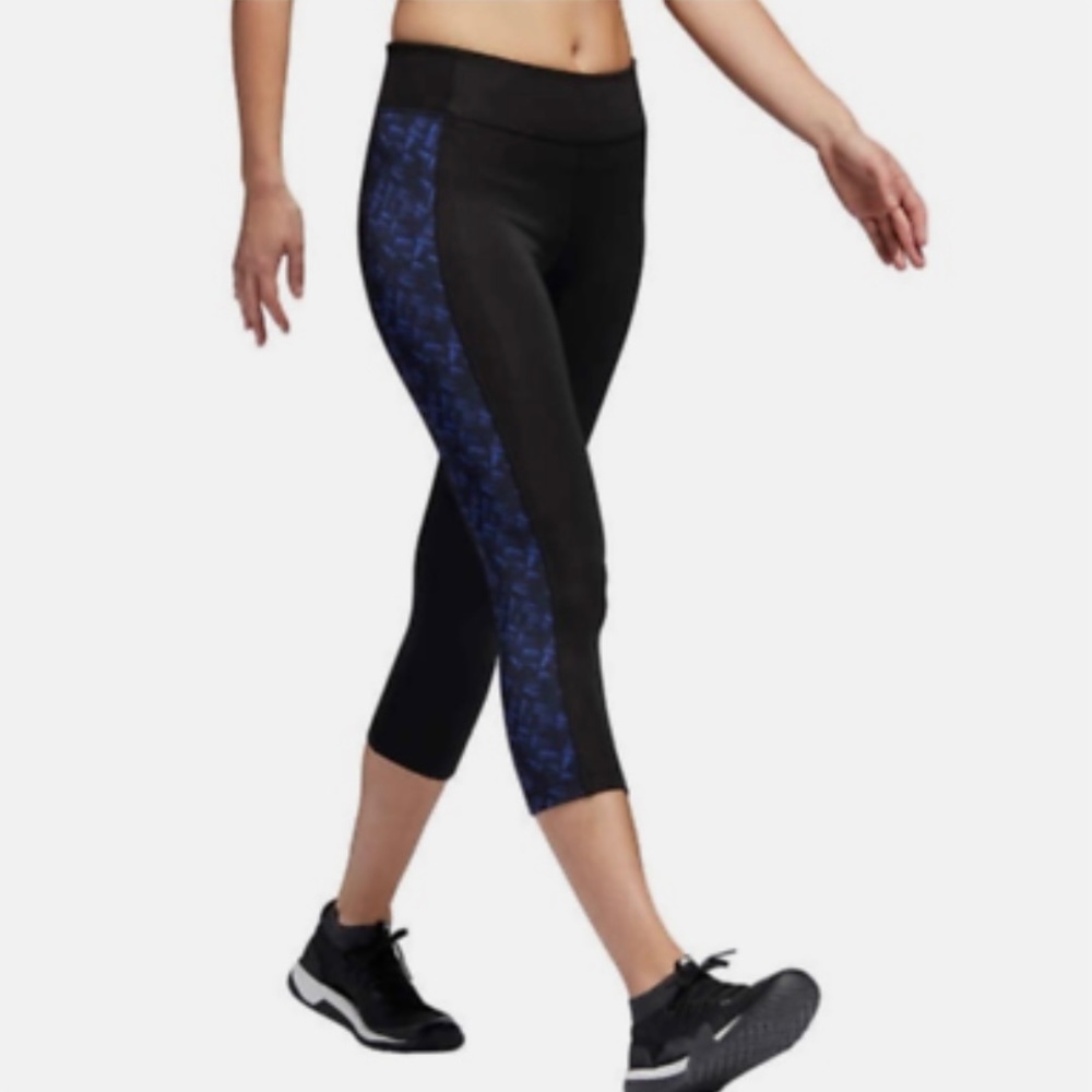 Adidas Women's Active Climalite 3/4 Leggings Black w/pattern waist pocke…